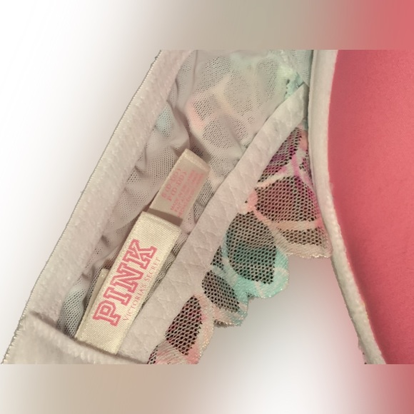 PINK Victoria ’s Secret NEW Floral Lace Bralette Pink Multicolor S Small D DD - Picture 2 of 3